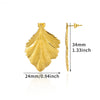 Women's Stainless Steel Heartshaped Golden Exaggerated Stud Earrings With Petals Textured And Electroplating Design