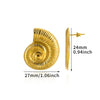 Women's Stainless Steel Heartshaped Golden Exaggerated Stud Earrings With Petals Textured And Electroplating Design
