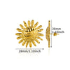 Women's Stainless Steel Heartshaped Golden Exaggerated Stud Earrings With Petals Textured And Electroplating Design
