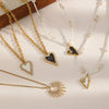 Women's Stainless Steel Heartshaped Love Necklace With Diamondencrusted And Electroplated Design