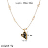 Women's Stainless Steel Heartshaped Love Necklace With Diamondencrusted And Electroplated Design