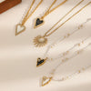 Women's Stainless Steel Heartshaped Love Necklace With Diamondencrusted And Electroplated Design
