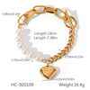 Women's Stainless Steel Heartshaped Ot Buckle Pendant Bracelet With Geometric Pattern And Electroplating