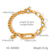 Women's Stainless Steel Heartshaped Ot Buckle Pendant Bracelet With Geometric Pattern And Electroplating