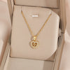 Women's Stainless Steel Heartshaped Religious Pendant Necklace With Mixed Gemstone Setting And Electroplating