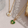 Women's Stainless Steel Heartshaped Retro Trendy Pendant Jewelry With Geometric Pattern And Electroplating