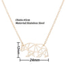 Women's Stainless Steel Hollow Bear Pendant Necklace With Geometric Animal Design And Electroplated Finish