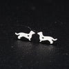 Women's Stainless Steel Hollow Out Heart Dog Earrings With Electroplated Finish Cute Animal Zodiac Jewelry Design