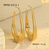 Women's Stainless Steel Hollow U Shaped Geometric Vintage Electroplated Earrings