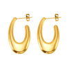 Women's 316L Stainless Steel Hollow Ushape Geometric Electroplating Earrings