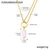 Women's 316L Stainless Steel Imitation Pearl Pendant Necklace Light Luxury Geometric Electroplated Design