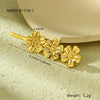 Women's Stainless Steel Inlay Fashion Flower Petals Oneword Clip Hairpin