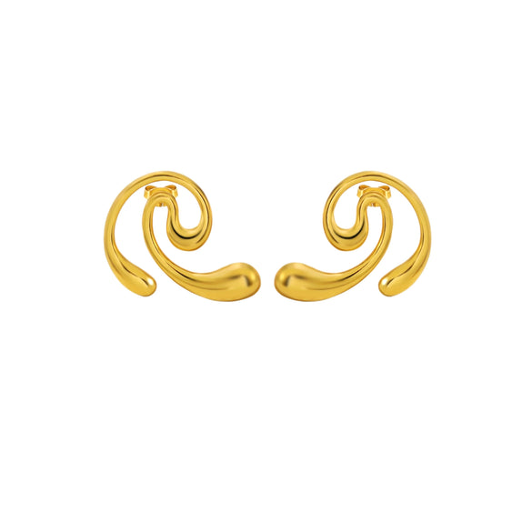 Women's Stainless Steel Irregular Geometric Leaf Flower Earrings Simple Modern Electroplated Fashion Jewelry