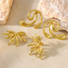 Women's Stainless Steel Irregular Geometric Leaf Flower Earrings Simple Modern Electroplated Fashion Jewelry