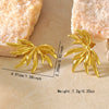 Women's Stainless Steel Irregular Geometric Leaf Flower Earrings Simple Modern Electroplated Fashion Jewelry