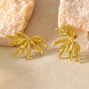 Women's Stainless Steel Irregular Geometric Leaf Flower Earrings Simple Modern Electroplated Fashion Jewelry