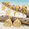 Women's Stainless Steel Jellyfish And Fish Tail Earrings Vacation Style Animal Shape Stamped Light Luxury Versatile Fashion Earrings
