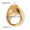 Women's Stainless Steel Jewelry Electroplated Geometric Double Sided Ring With Devil's Eye Lips Design