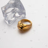 Women's Stainless Steel Jewelry Electroplated Geometric Double Sided Ring With Devil's Eye Lips Design