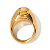 Women's Stainless Steel Jewelry Electroplated Geometric Double Sided Ring With Devil's Eye Lips Design