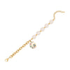 Women's Stainless Steel Jewelry Eye Bracelet With Pearl Moon And Star Pattern Electroplated