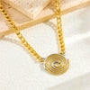 Women's Stainless Steel Jewelry Set With Color Circle Thread Connection And Electroplating Treatment