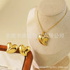 Women's Stainless Steel Jewelry Set With Flower Peach Heart Bow Earrings And Necklace Butterfly Dragonfly Insect Pattern Electroplated