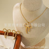 Women's Stainless Steel Jewelry Set With Flower Peach Heart Bow Earrings And Necklace Butterfly Dragonfly Insect Pattern Electroplated