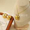 Women's Stainless Steel Jewelry Set With Flower Peach Heart Bow Earrings And Necklace Butterfly Dragonfly Insect Pattern Electroplated