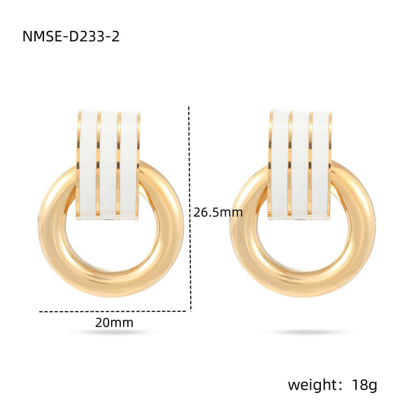 Women's Stainless Steel 18K Electroplated Geometric Fashion Earrings