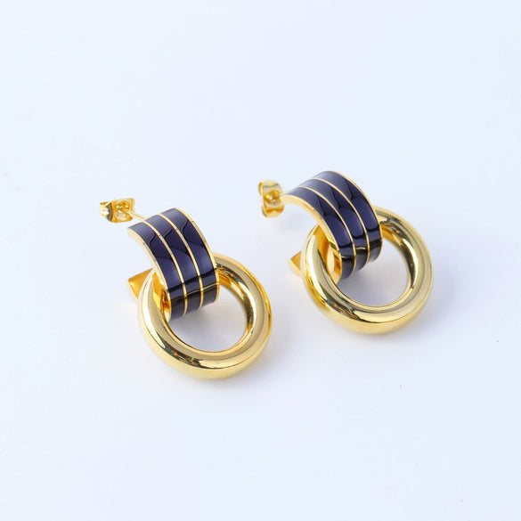 Women's Stainless Steel 18K Electroplated Geometric Fashion Earrings