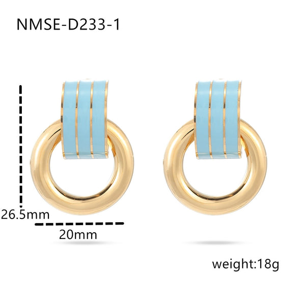 Women's Stainless Steel 18K Electroplated Geometric Fashion Earrings