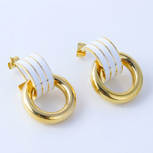 Women's Stainless Steel 18K Electroplated Geometric Fashion Earrings