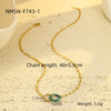 Women's Stainless Steel 18K Electroplated Natural Stone Necklace For Autumn And Winter