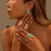 Women's Stainless Steel 18K Electroplated Ushaped Fashion Jewelry Earrings And Ring