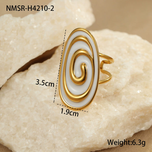 Women's Stainless Steel 18K Electroplated Ushaped Fashion Jewelry Earrings And Ring