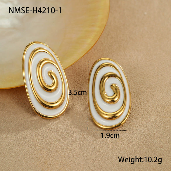 Women's Stainless Steel 18K Electroplated Ushaped Fashion Jewelry Earrings And Ring