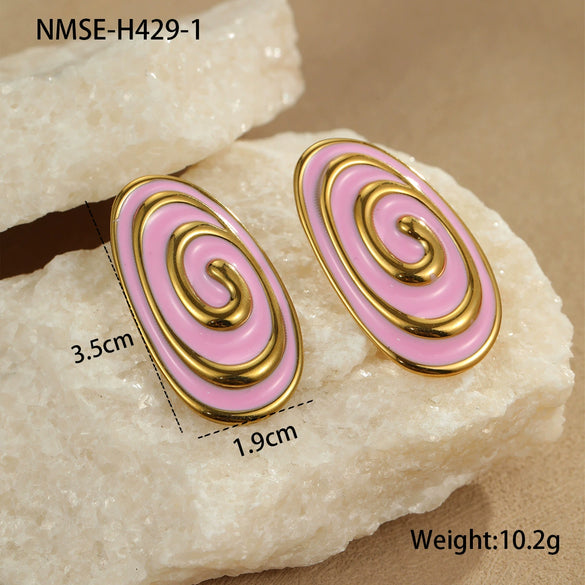 Women's Stainless Steel 18K Electroplated Ushaped Fashion Jewelry Earrings And Ring