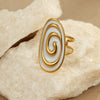 Women's Stainless Steel 18K Electroplated Ushaped Fashion Jewelry Earrings And Ring