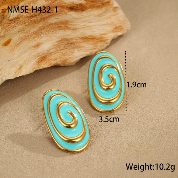 Women's Stainless Steel 18K Electroplated Ushaped Fashion Jewelry Earrings And Ring