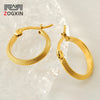 Women's 316L Stainless Steel 18K Geometric Round Striped Earrings With Electroplating