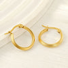 Women's 316L Stainless Steel 18K Geometric Round Striped Earrings With Electroplating