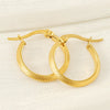 Women's 316L Stainless Steel 18K Geometric Round Striped Earrings With Electroplating