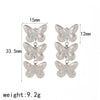 Women's Stainless Steel 18K Gold Ins Style Butterfly Design Electroplated Earrings
