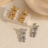 Women's Stainless Steel 18K Gold Ins Style Butterfly Design Electroplated Earrings