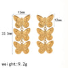Women's Stainless Steel 18K Gold Ins Style Butterfly Design Electroplated Earrings
