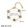 Women's Stainless Steel 18K Gold Plated Bracelet With Round Water Drop Shell Design And Geometric Pattern Simple Fashion Chain