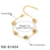 Women's Stainless Steel 18K Gold Plated Bracelet With Round Water Drop Shell Design And Geometric Pattern Simple Fashion Chain