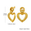 Women's Stainless Steel 18K Gold Plated Cut Out Heartshaped Geometric Line Earrings