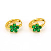 Women's 316L Stainless Steel 18K Gold Plated Flower Zircon Inlaid Earrings